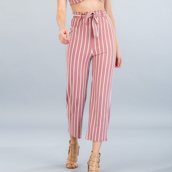 Pants - Striped Front Tie Pants Size Large